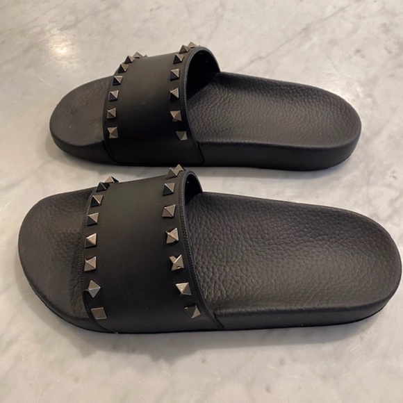 Valentino Rockstud Slides in Black - Size 39 - Picture 3 of 6